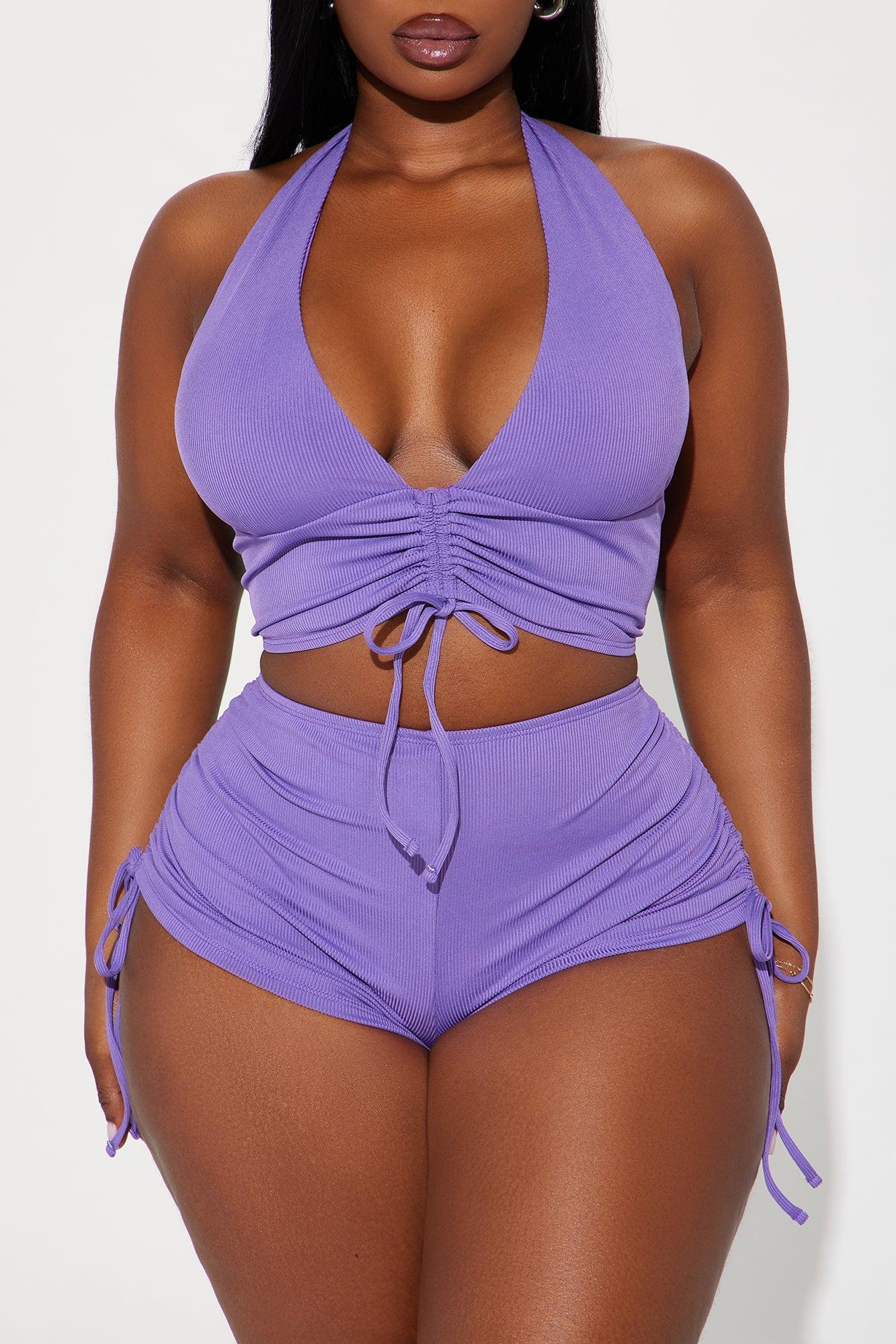 Andi 2 Piece Boyshort Bikini - Purple Product Image