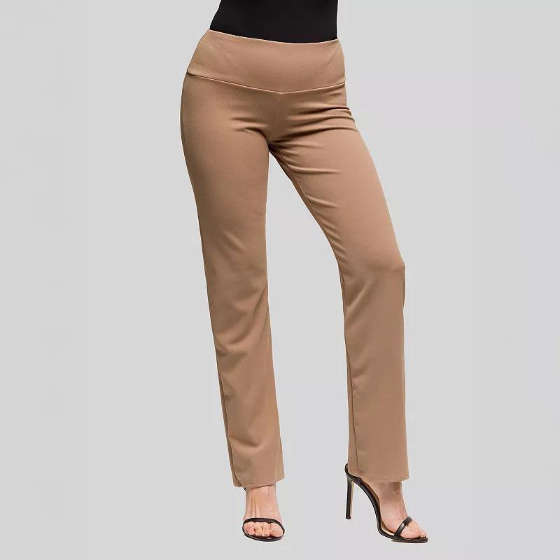 Women's 24Seven Comfort Apparel High Waist Stretch Dress Pants,  Product Image