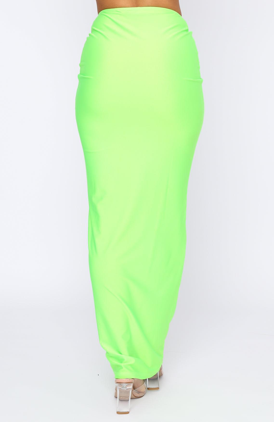 Surreal Summer Maxi Skirt Lime Product Image