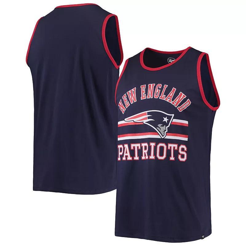 Men's '47 Navy New England Patriots Edge Super Rival Tank Top, Size: Small, Blue Product Image