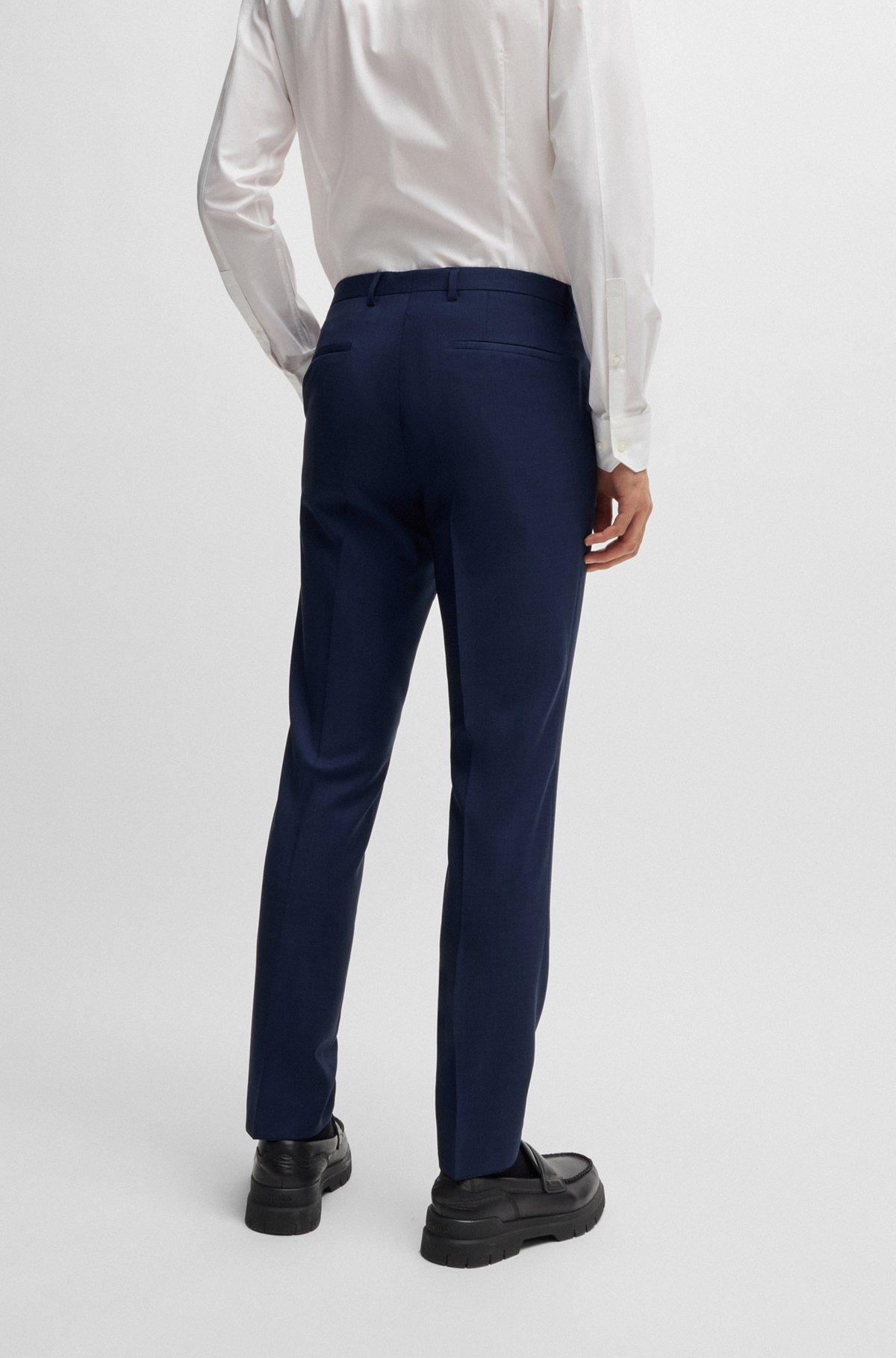 Extra-slim-fit suit trousers in melange wool Product Image