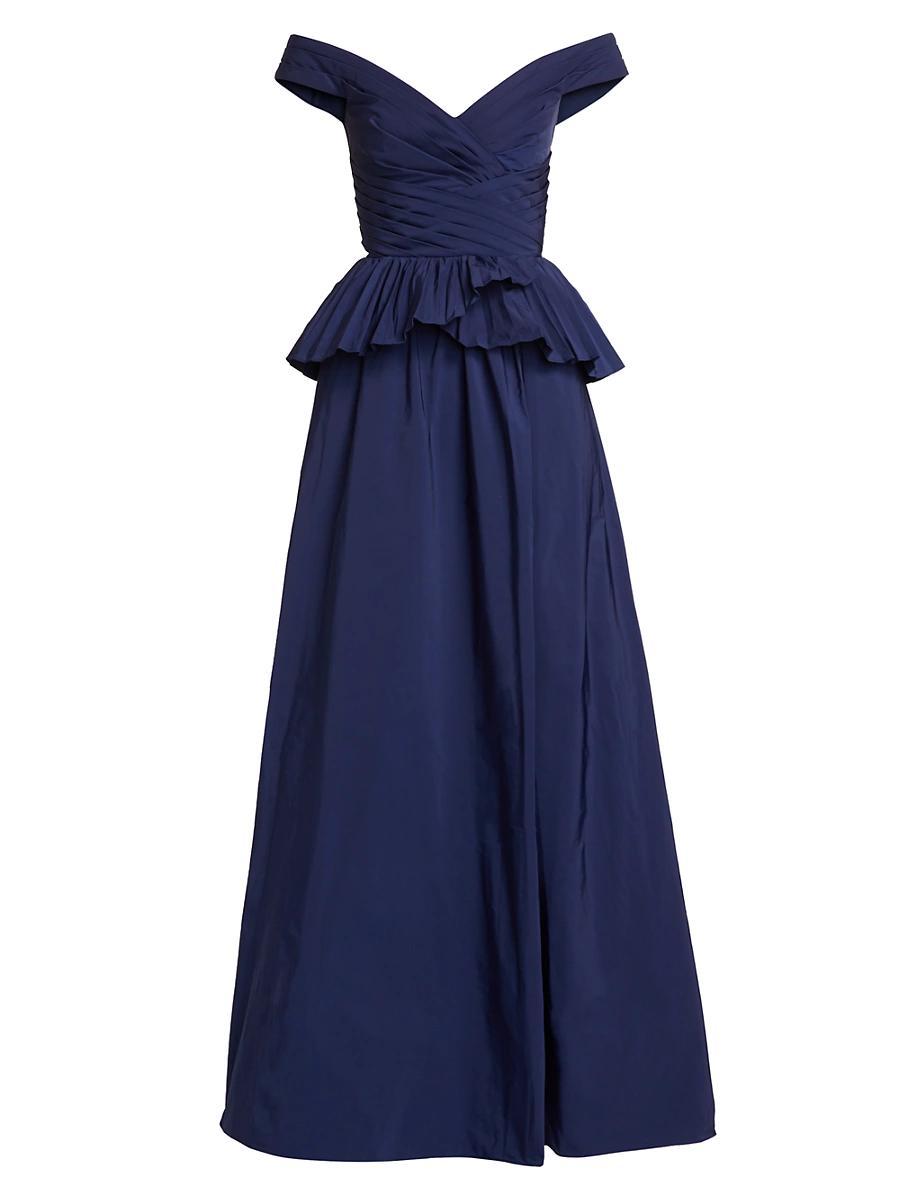 Womens Off-the-Shoulder Peplum Ball Gown Product Image