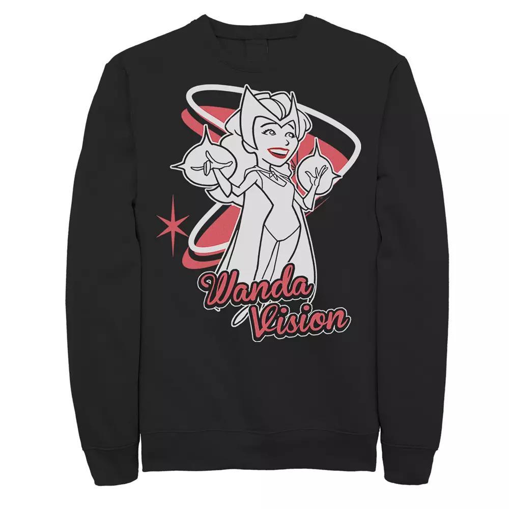 Men's Marvel Wandavision Retro Animated Portrait Sweatshirt, Size: XL, Black Product Image