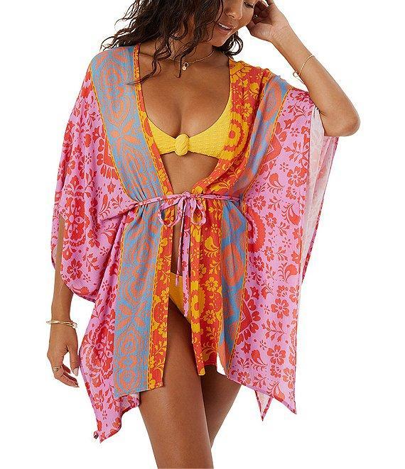 Roxy Tapestry Patchwork Wanderer Kimono Swim Cover-Up Product Image
