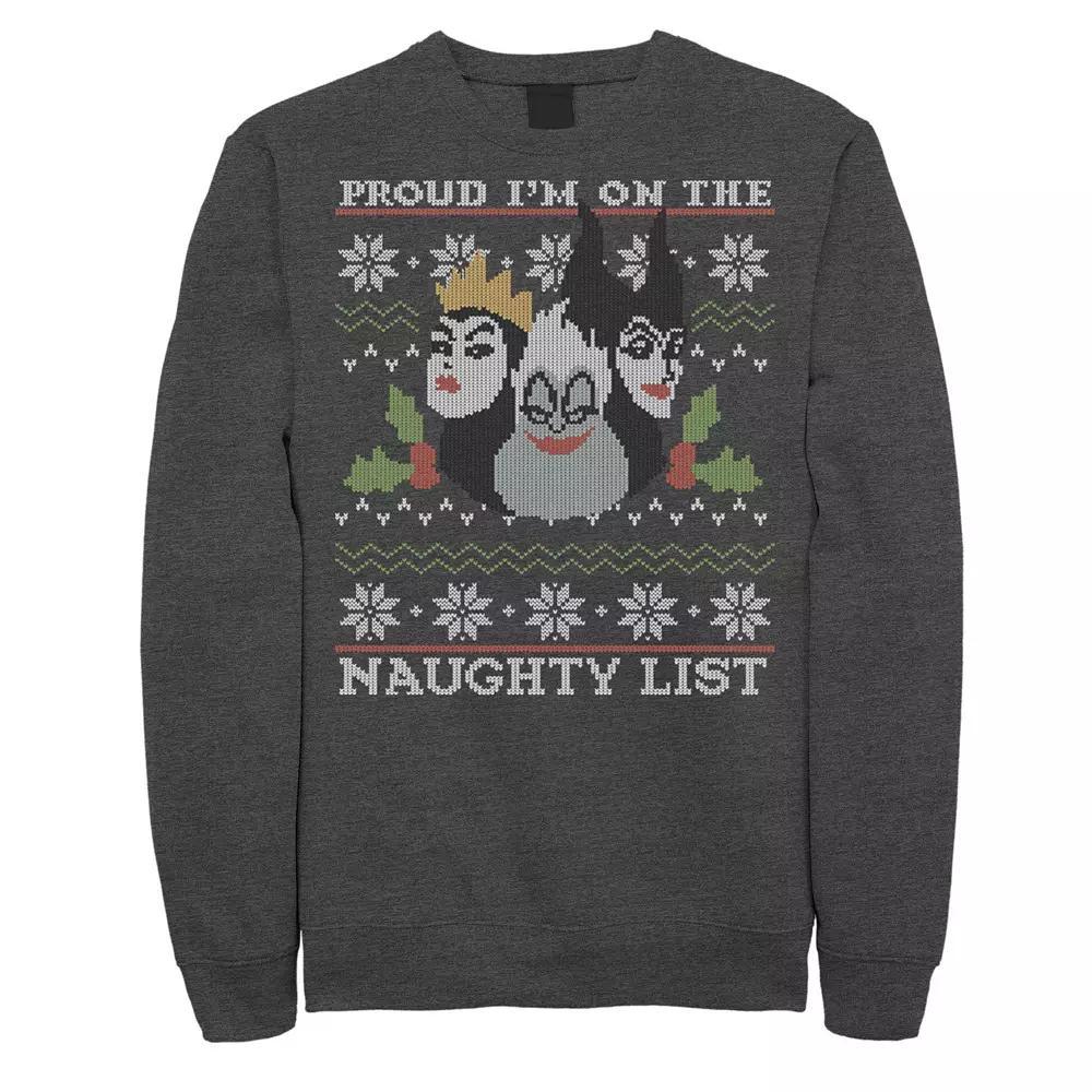 Men's Disney Villains Proud To Be On The Naughty List Ugly Sweater Fleece,  Product Image