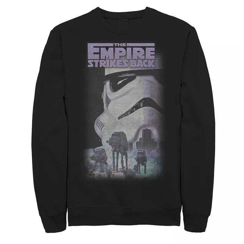 Men's Star Wars The Empire Strikes Back Stormtrooper AT-AT Poster Sweatshirt, Size: Small, Black Product Image