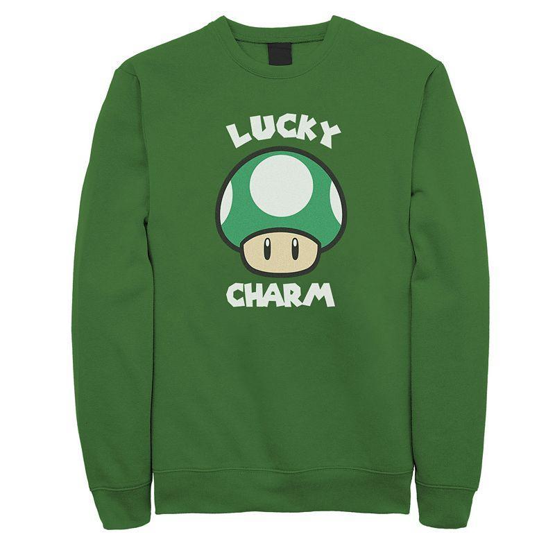 Mens Nintendo Super Mario St. Pattys Lucky Charm Mushroom Sweatshirt Product Image