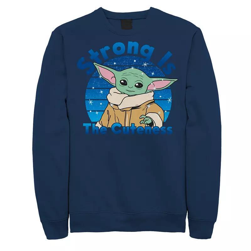 Mens Star Wars The Mandalorian The Child Strong Is The Cuteness Sweatshirt Blue Product Image