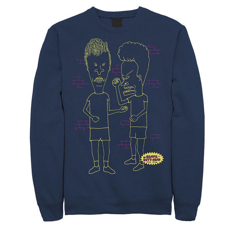 Men's Beavis & Butthead Neon Outline Sweatshirt,  Product Image