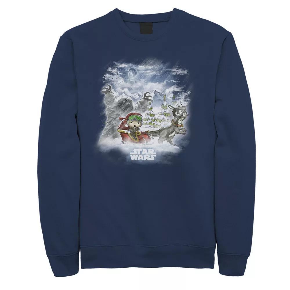 Men's Star Wars Luke's Holiday Cartoon Sweatshirt, Size: Medium, Blue Product Image