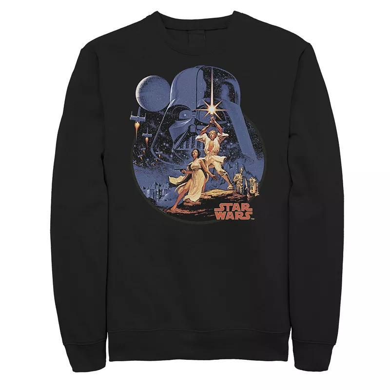 Big & Tall Star Wars Episode 4 A New Hope Retro Poster Sweatshirt, Men's, Size: 3XL, Black Product Image