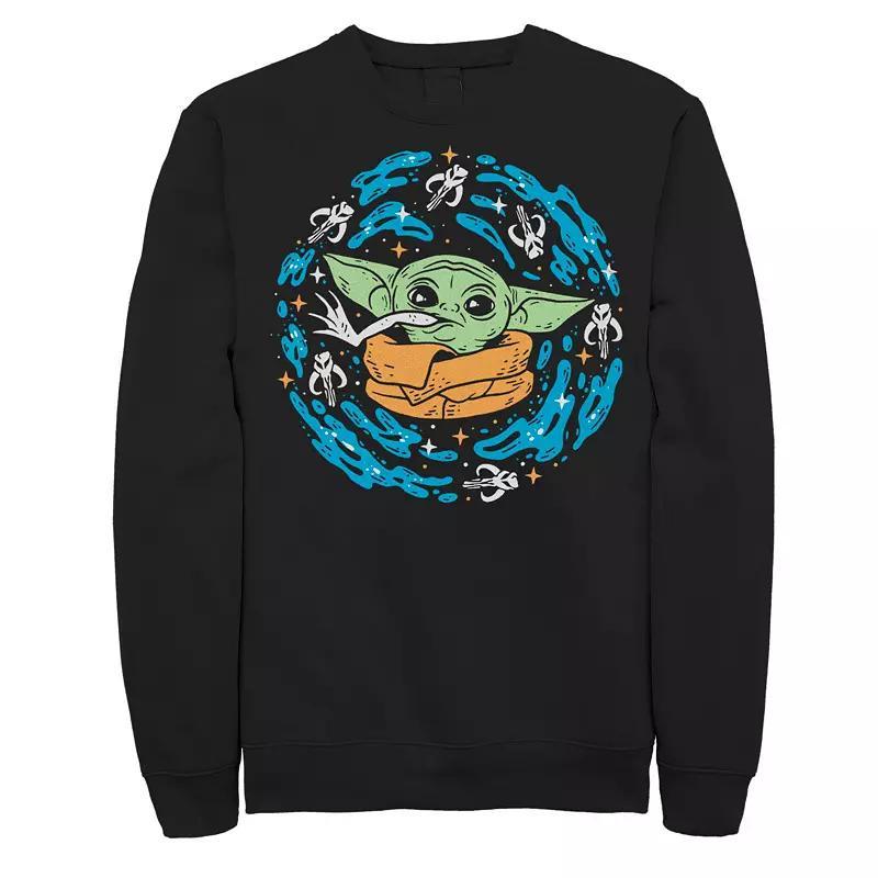 Mens Star Wars The Mandalorian Frog Spiral Graphic Fleece Sweatshirt Product Image