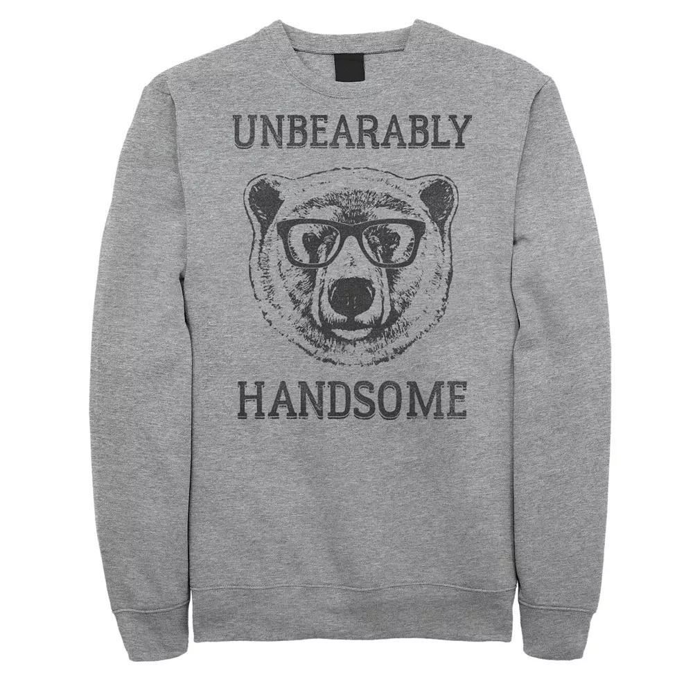 Men's Unbearably Hand Graphic Fleece Pullover, Size: Medium, Athletic Grey Product Image