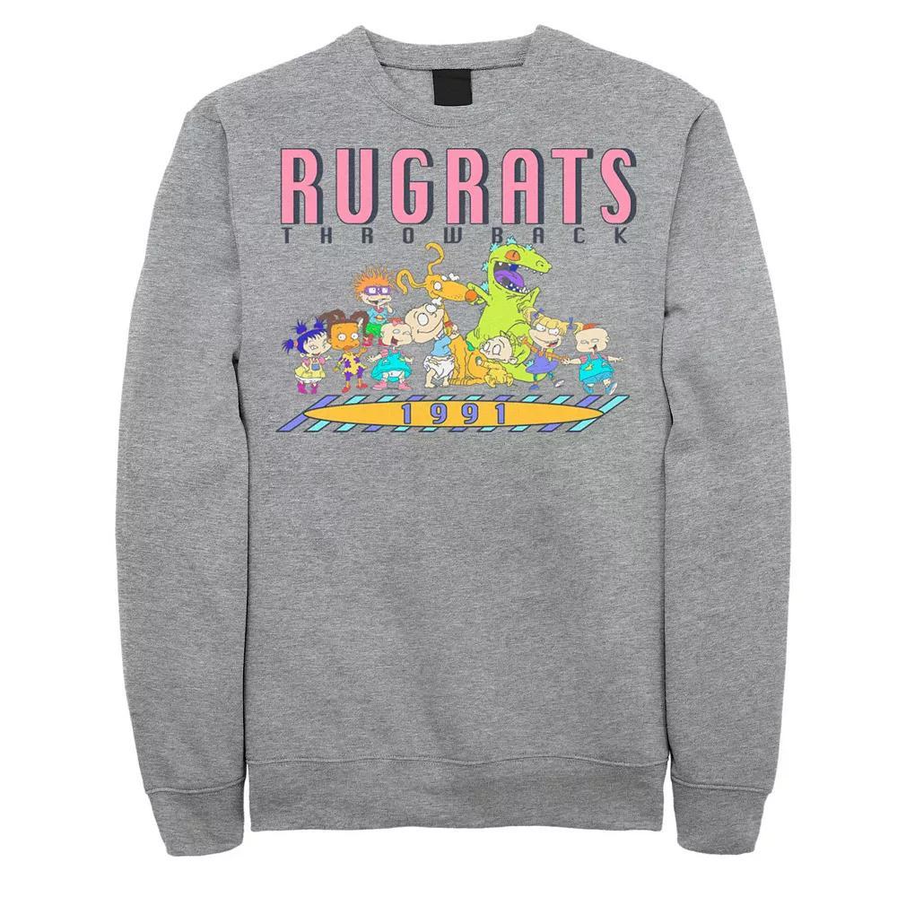 Men's Rugrats Throwback 1991 Group Shot Sweatshirt, Size: Medium, Athletic Grey Product Image