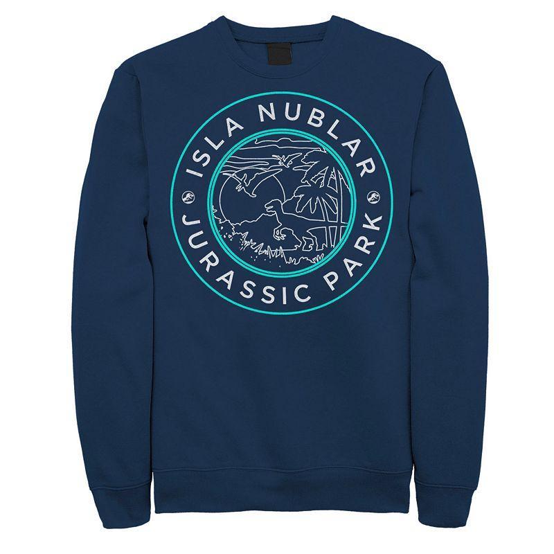 Mens Jurassic Park Isla Nublar Badge Retro Sweatshirt Grey Heather Product Image