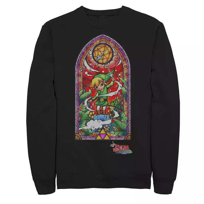 Big & Tall The Legend Of Zelda Windwaker Stained Glass Graphic Fleece Pullover, Mens Product Image