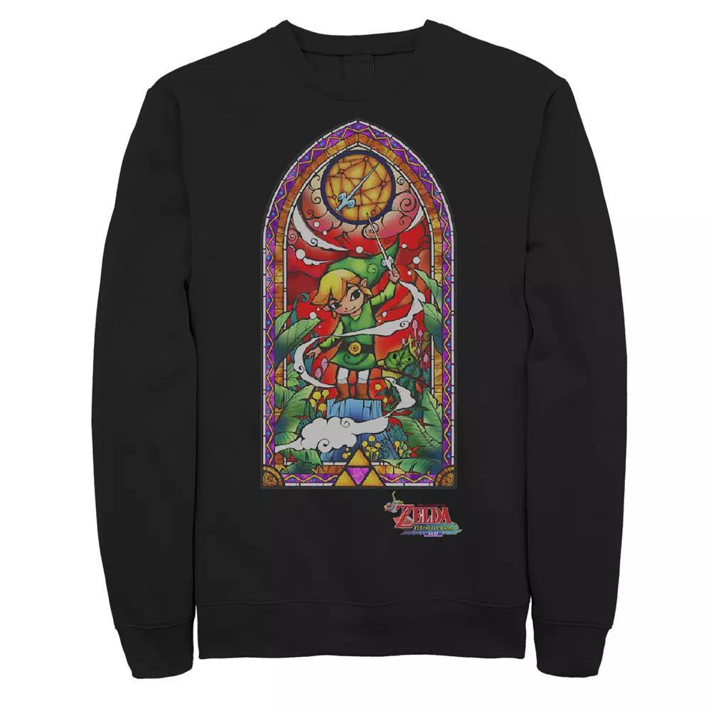 Big & Tall The Legend Of Zelda Windwaker Stained Glass Graphic Fleece Pullover, Men's,  Product Image