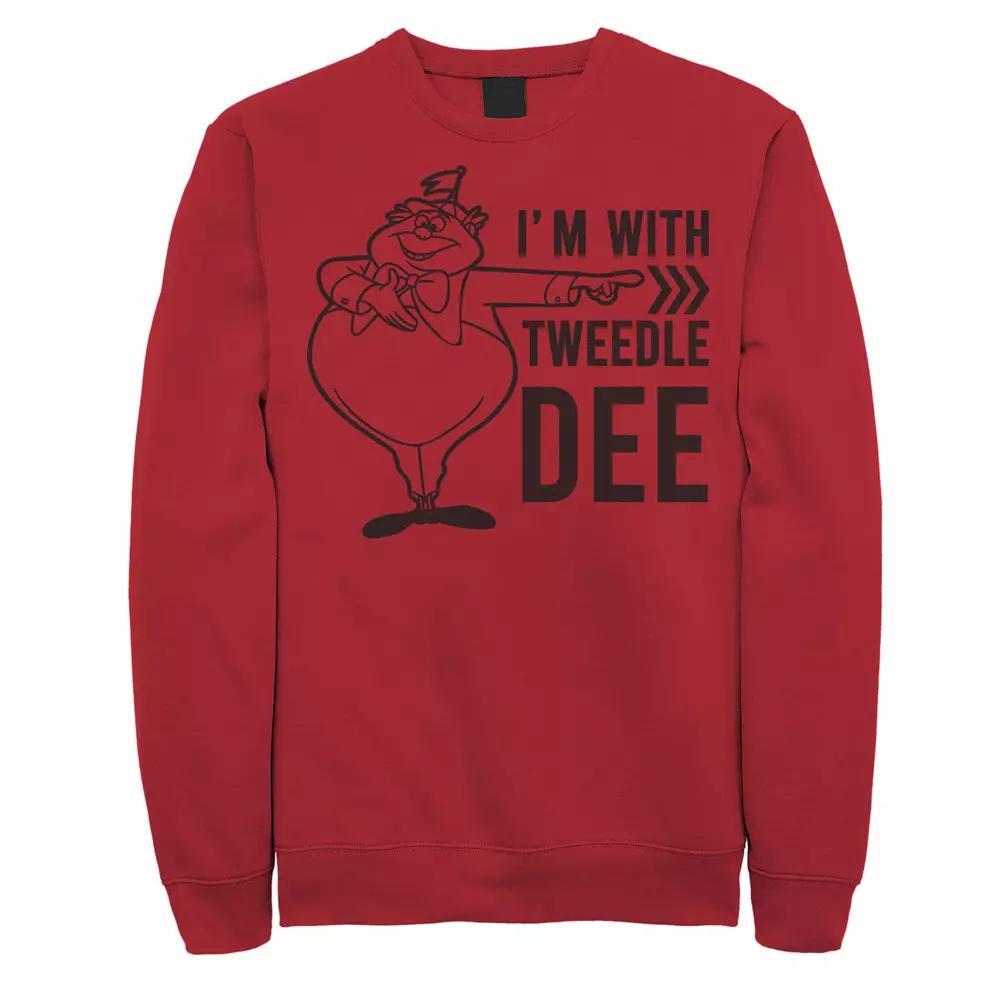 Disney's Alice In Wonderland I'm With Tweedledee Men's Sweatshirt, Size: Small, Red Product Image
