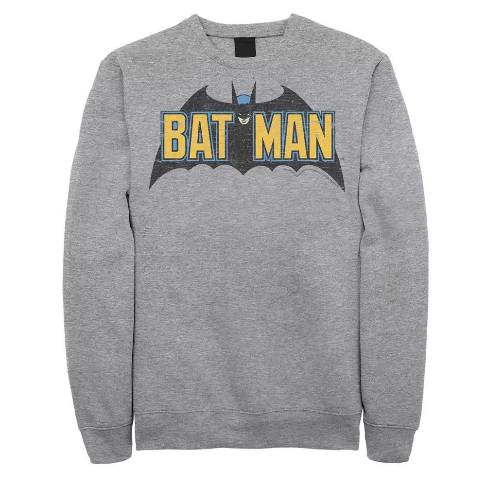Big & Tall DC Comics Batman Distressed Vintage Text Logo Graphic Fleece Pullover, Men's,  Product Image