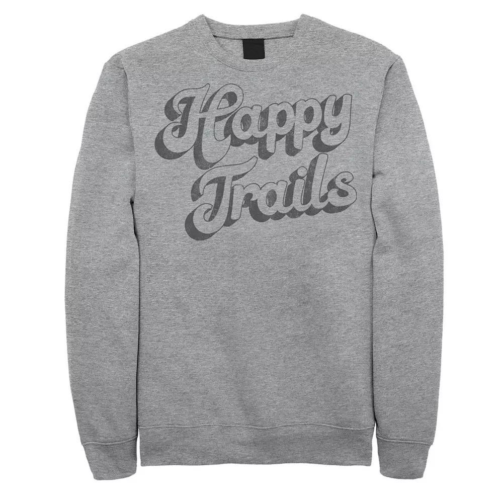 Men's Fifth Sun "Happy Trails" Script Outline Sweatshirt, Size: Small, Athletic Grey Product Image