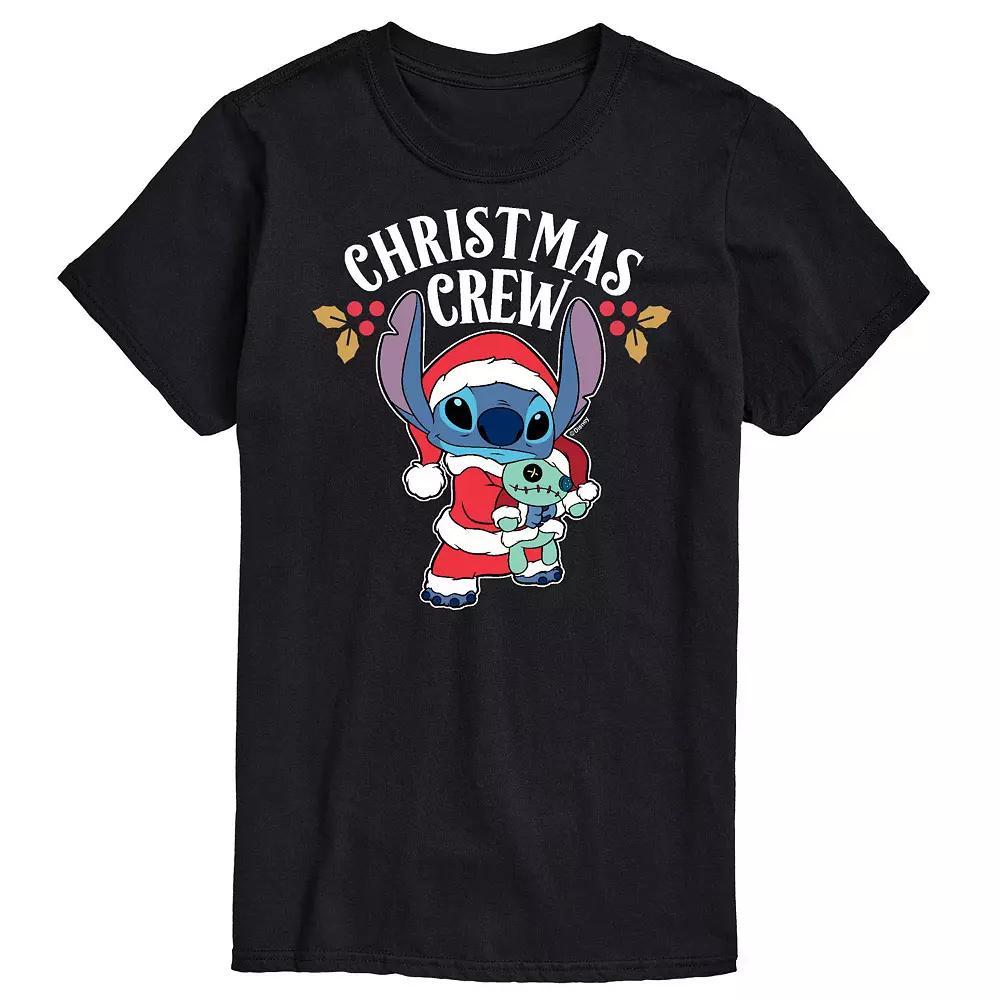 Disney's Lilo & Stitch Big & Tall Christmas Crew Graphic Tee, Men's, Size: 5XB, Black Product Image