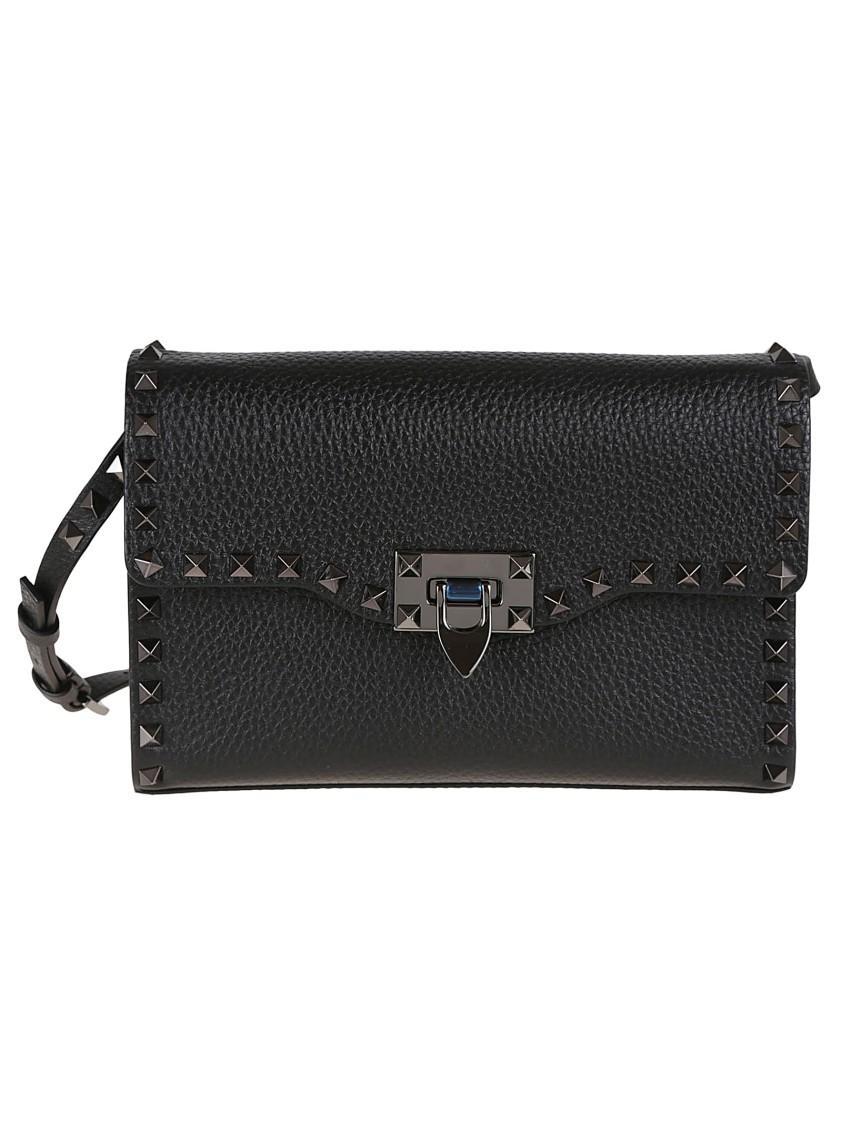 VALENTINO GARAVANI Valentino Black Grained Calfskin Small Bag Product Image