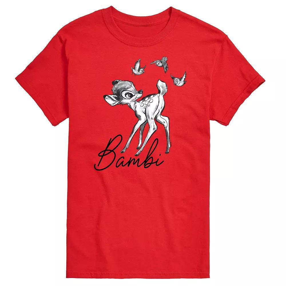 Disney's Bambi Big & Tall Watercolor Graphic Tee, Men's, Size: XXL Tall, Red Product Image