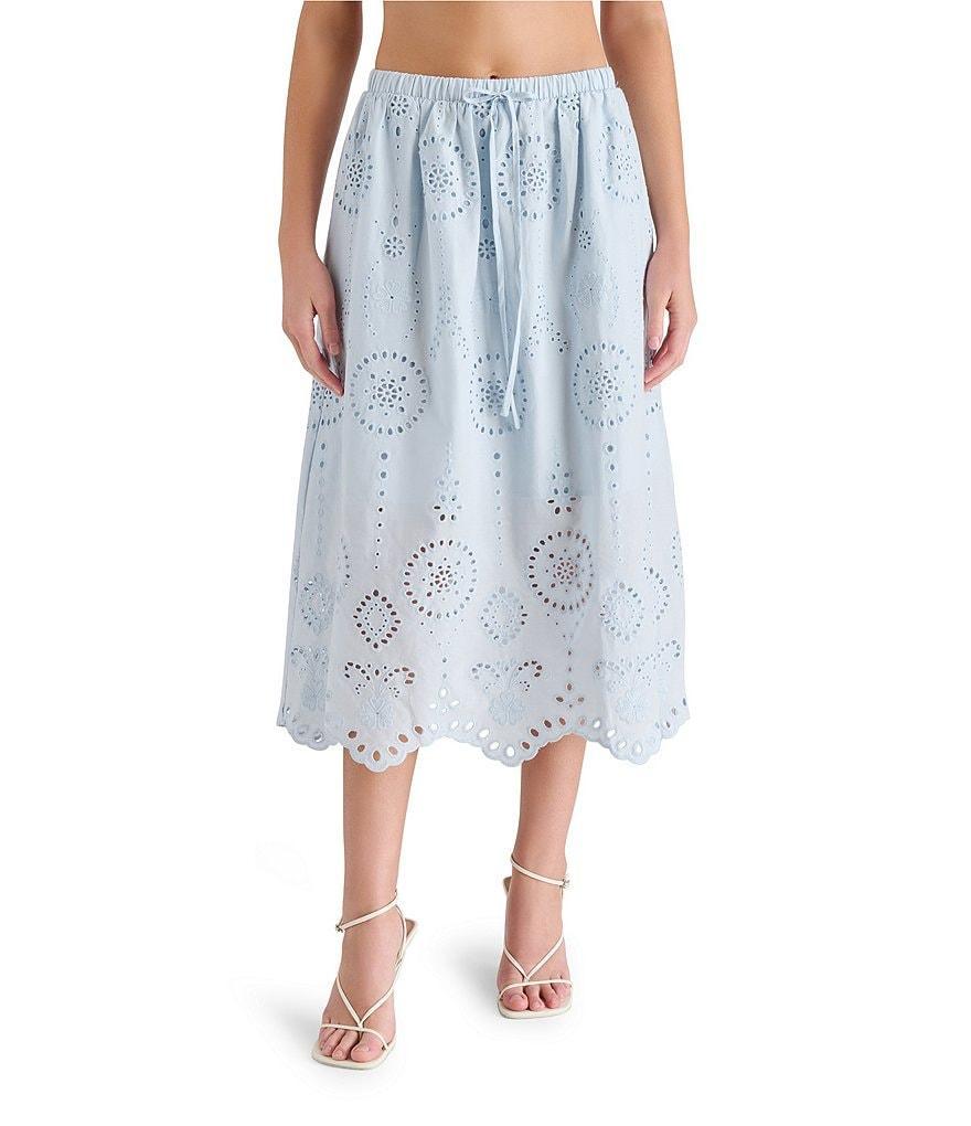 Steve Madden Anaisa Coordinating Eyelet Scallop Hem Midi Skirt Product Image