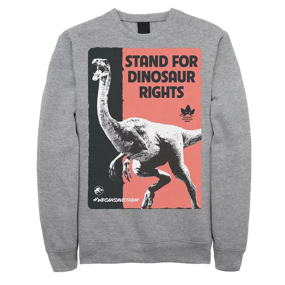 Men's Jurassic World Stand For Dinosaurs Poster Sweatshirt, Size: XL, Athletic Grey Product Image