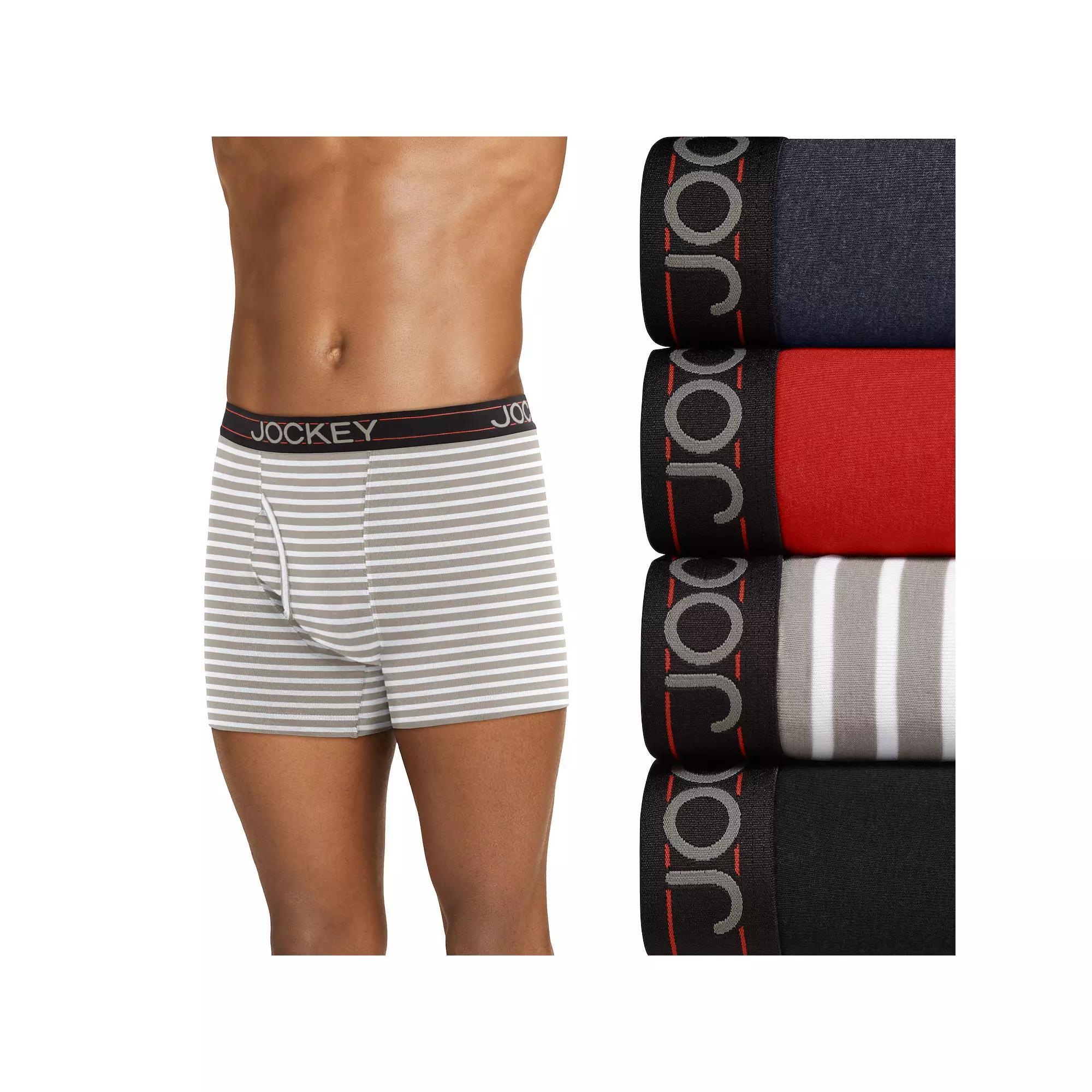 Men's Jockey® 4-Pack Lightweight Cotton Blend 5" Boxer Brief,  Product Image