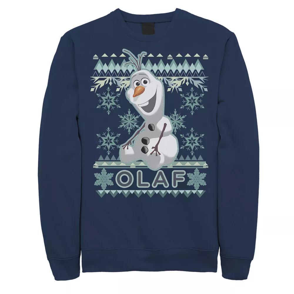 Men's Disney's Frozen Olaf Ugly Christmas Sweater Fleece, Size: Small, Blue Product Image