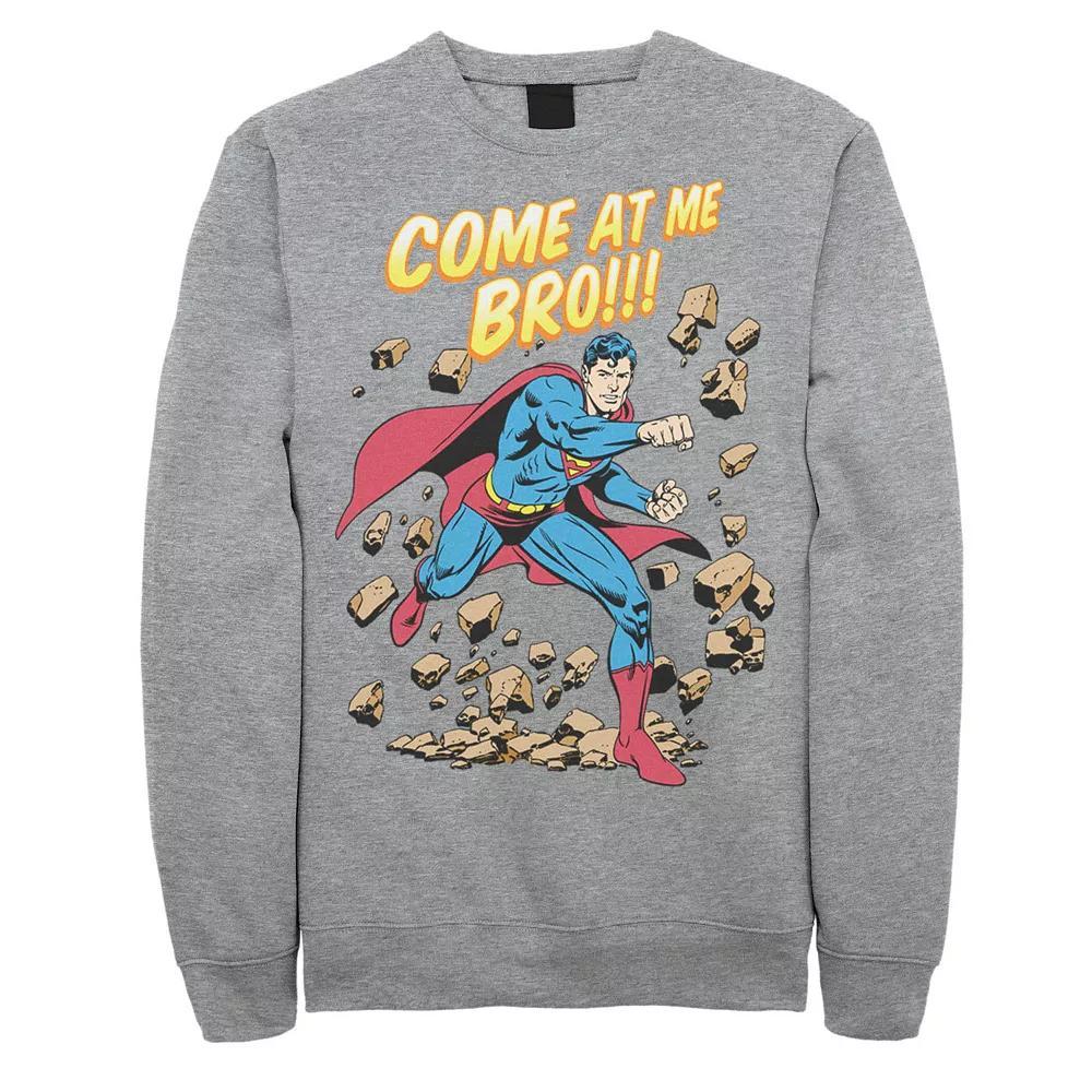 Men's DC Comics Superman Come At Me Bro Text Poster Graphic Fleece Pullover,  Product Image