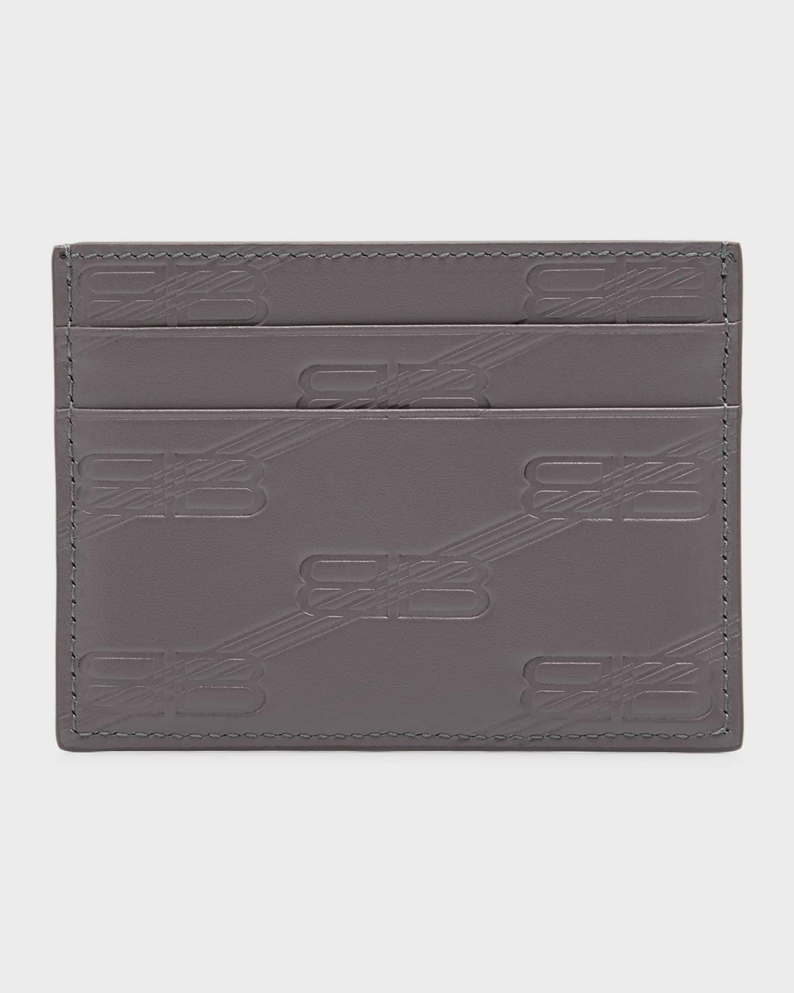 Men's Monogram Embossed Leather Card Case  Product Image