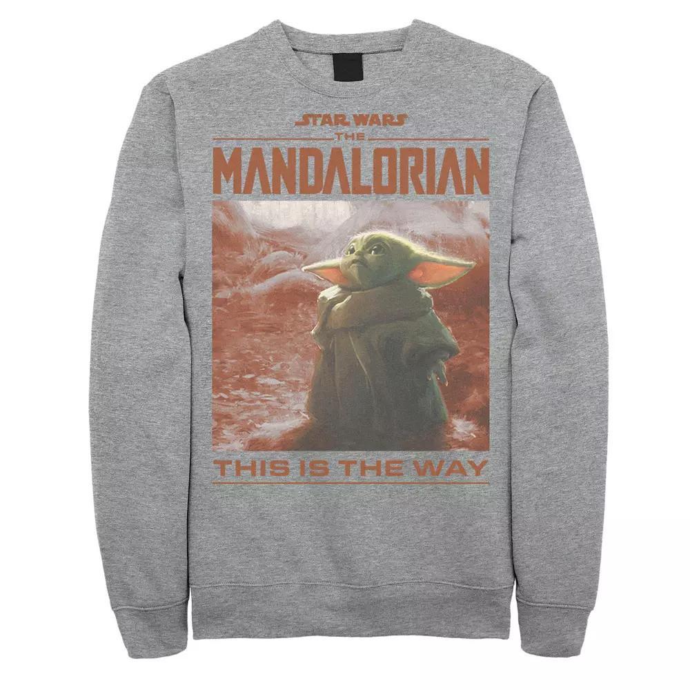 Big & Tall Star Wars: The Mandalorian The Child This Is The Way Poster Sweatshirt, Men's, Size: XXL Tall, Athletic Grey Product Image