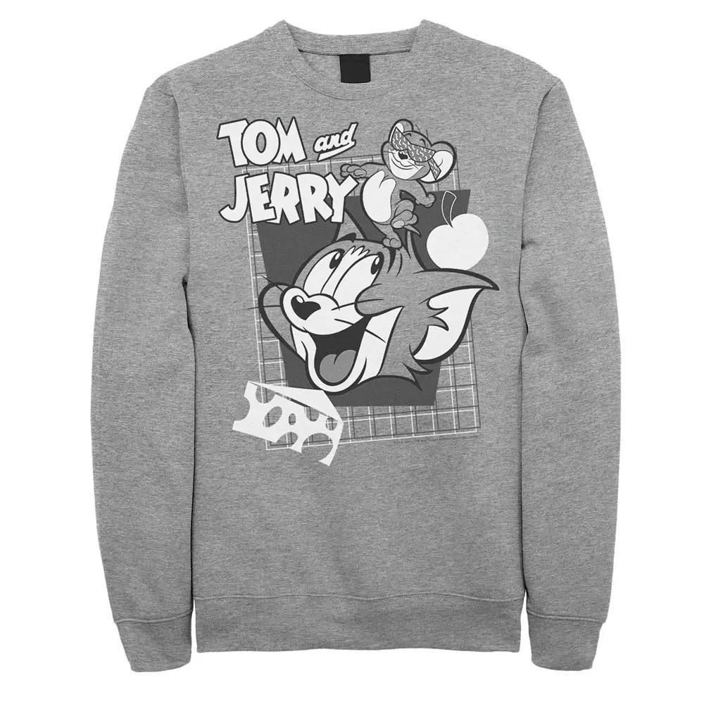 Mens Tom And Jerry Retro Collage Greyscale Portrait Sweatshirt, Men's,  Product Image
