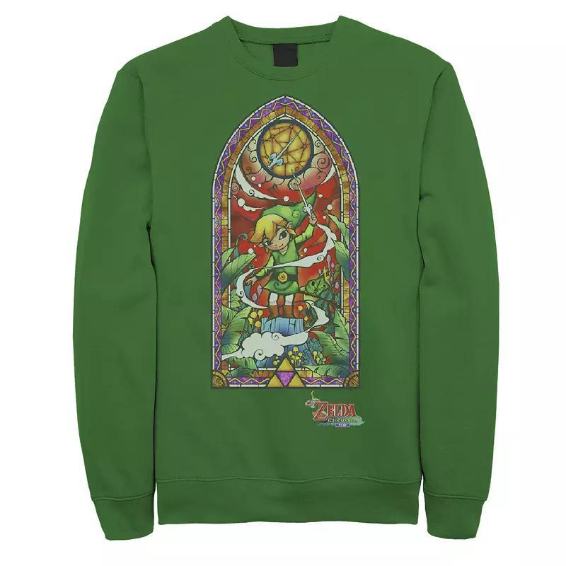 Men's Nintendo The Legend of Zelda Wind Waker Stained Glass Sweatshirt, Size: Large, Kelly Product Image