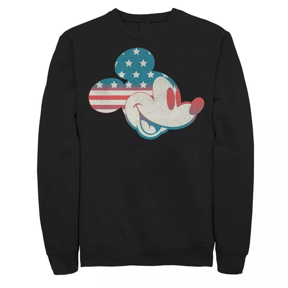 Disney's Mickey & Friends Big & Tall Mickey American Flag Fill Fleece Sweatshirt, Men's,  Product Image