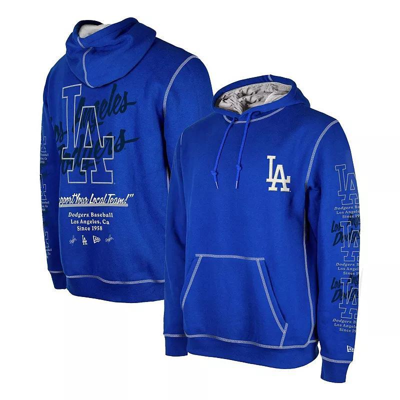 Mens New Era Royal Los Angeles Dodgers Team Split Pullover Hoodie Product Image