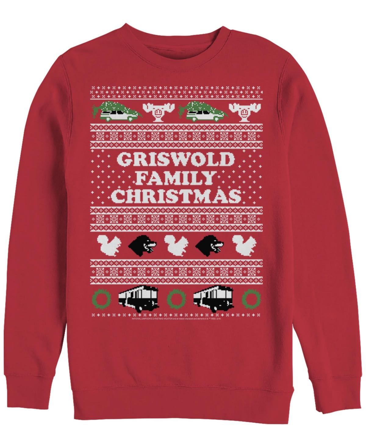 Men's National Lampoon's Christmas Vacation Logo Ugly Sweater Sweatshirt, Size: Large, Red Product Image