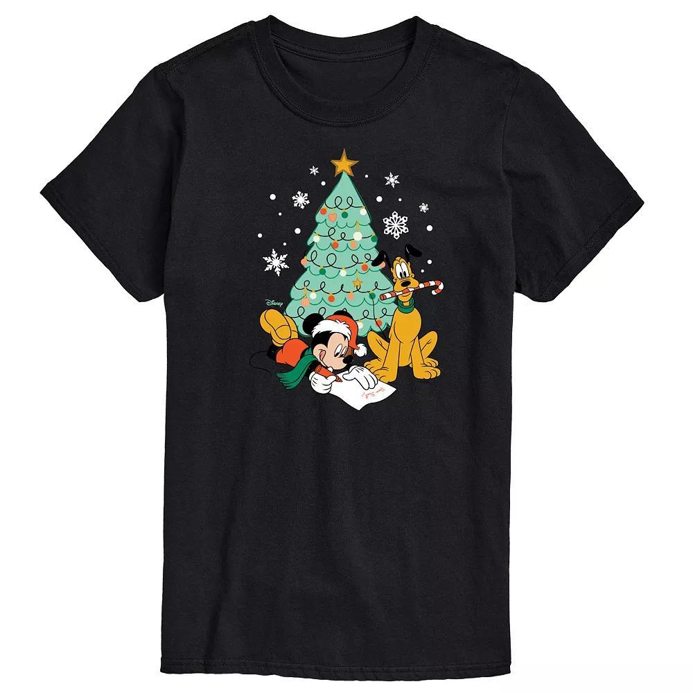Disney's Mickey Mouse & Pluto Men's Christmas Tree Graphic Tee,  Product Image