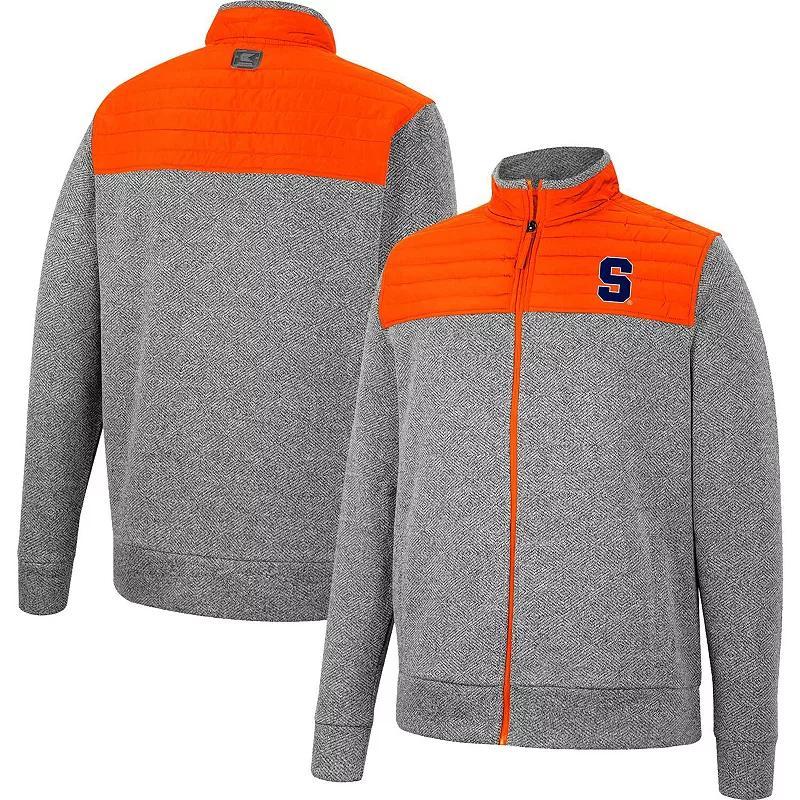 Men's Colosseum Charcoal/Orange Syracuse Orange Putter Herringbone Full-Zip Jacket, Size: Medium Product Image