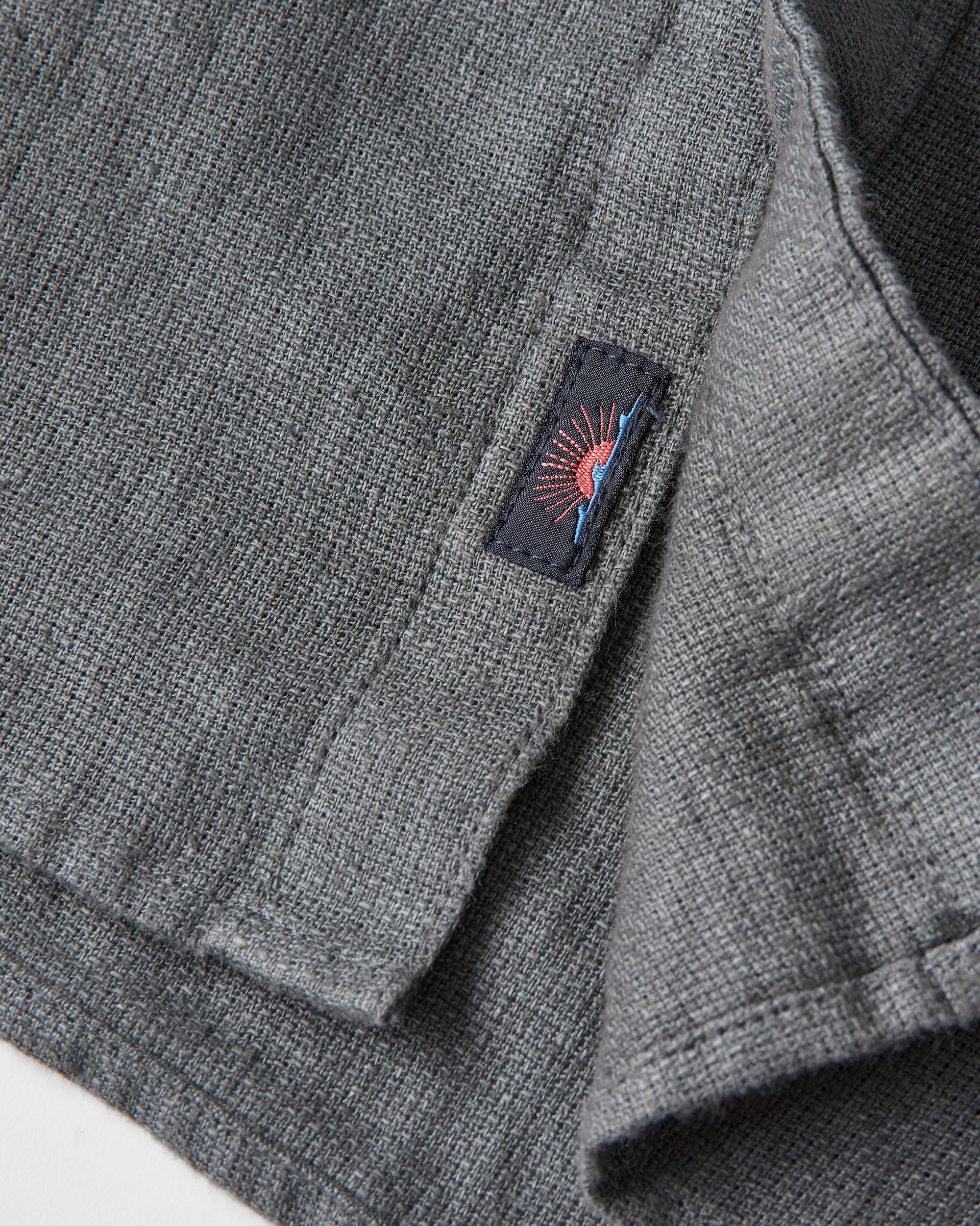 Short-Sleeve Palma Linen Shirt - Washed Black Basketweave Male Product Image