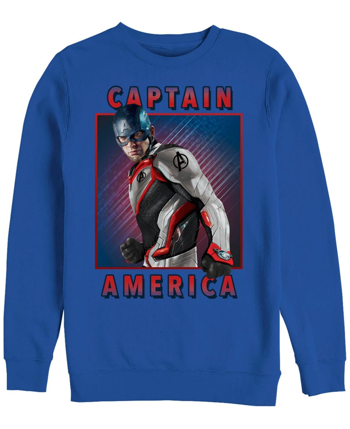 Men's Marvel Avengers Endgame Captain America Solo Graphic Fleece Pullover, Size: Small, Royal Product Image