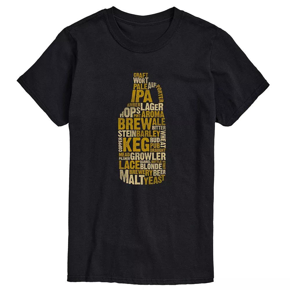 Big & Tall Growler Beer Terms Graphic Tee, Men's,  Product Image