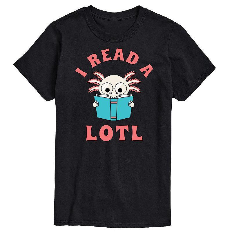 Big & Tall "I Read A Lotl" Axlotl Cartoon Graphic Tee, Men's, Size: 3XL Tall, Black Product Image