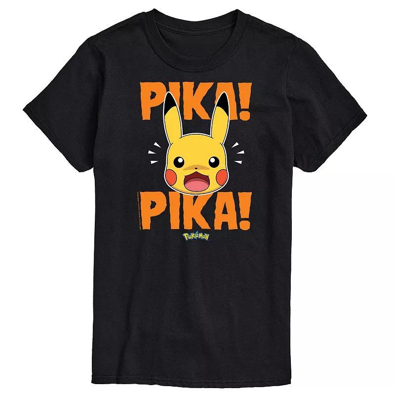 Men's Pokemon Pika Pika Scared Graphic Tee, Size: XS, Black Product Image