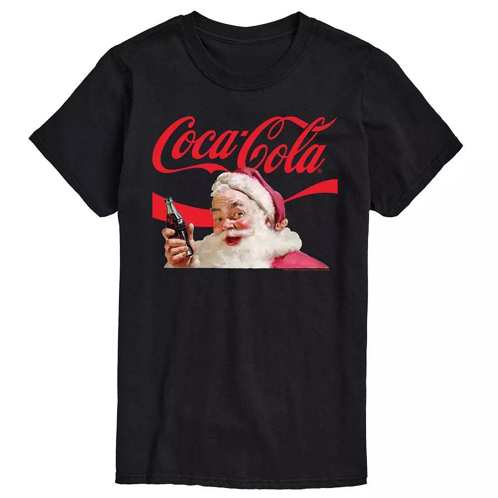 Big & Tall Coca-Cola Santa Logo Graphic Tee, Men's, Size: 3XL Tall, White Product Image