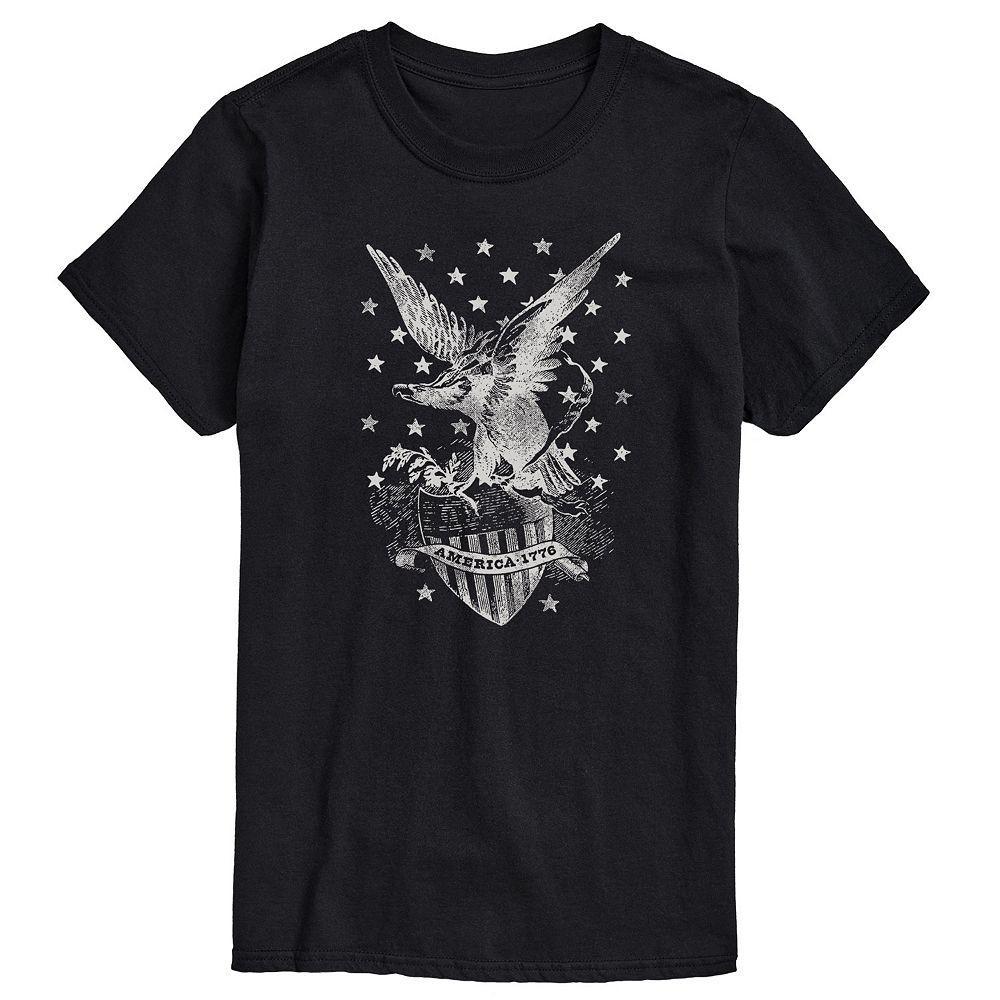 Big & Tall America Eagle Stars Graphic Tee, Men's, Size: XL Tall, Black Product Image