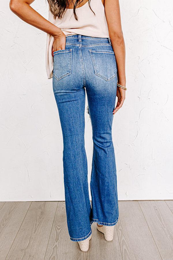 The Claire High Waist Distressed Flares Product Image