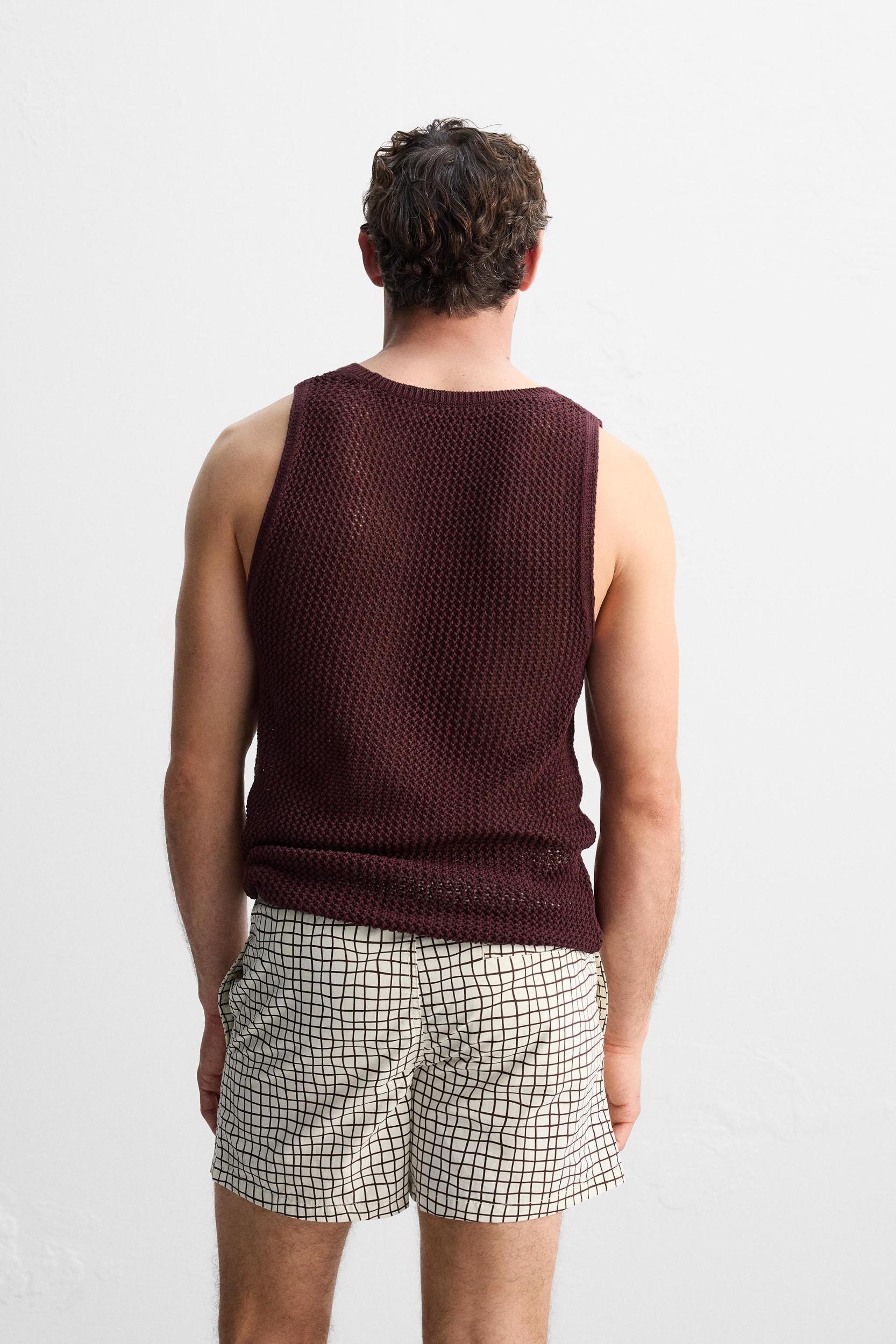 CHECKERED PRINT MID-LENGTH SWIMSUIT Product Image